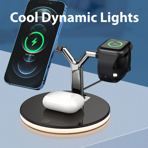 Betacom MageSafe 3-1 iPhone 16 iWatch AirPods Qi charging Dock Black