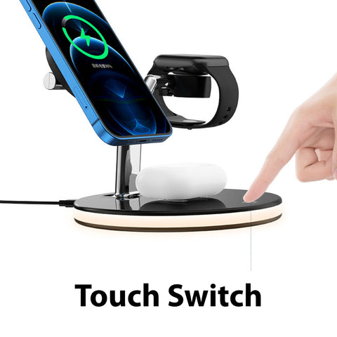 Betacom MageSafe 3-1 iPhone 16 iWatch AirPods Qi charging Dock Black
