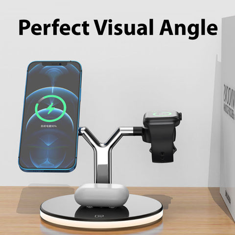 Betacom MageSafe 3-1 iPhone 16 iWatch AirPods Qi charging Dock Black