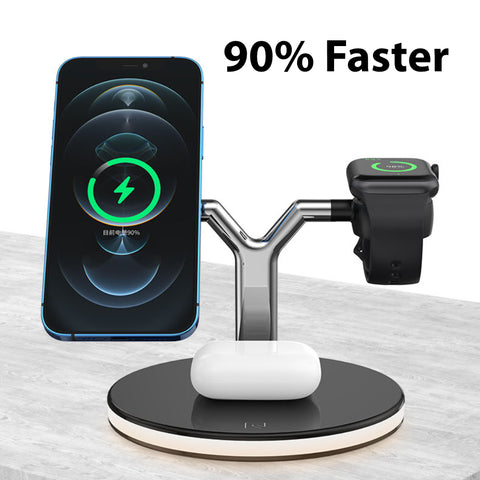 Betacom MageSafe 3-1 iPhone 16 iWatch AirPods Qi charging Dock Black