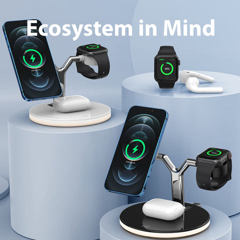 Betacom MageSafe 3-1 iPhone 16 iWatch AirPods Qi charging Dock Black