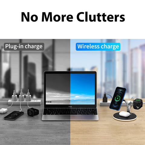 Betacom MageSafe 3-1 iPhone 16 iWatch AirPods Qi charging Dock Black