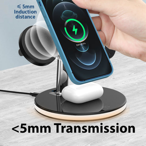 Betacom MageSafe 3-1 iPhone 16 iWatch AirPods Qi charging Dock Black