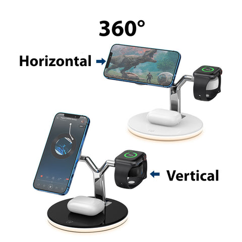 Betacom MageSafe 3-1 iPhone 16 iWatch AirPods Qi charging Dock Black