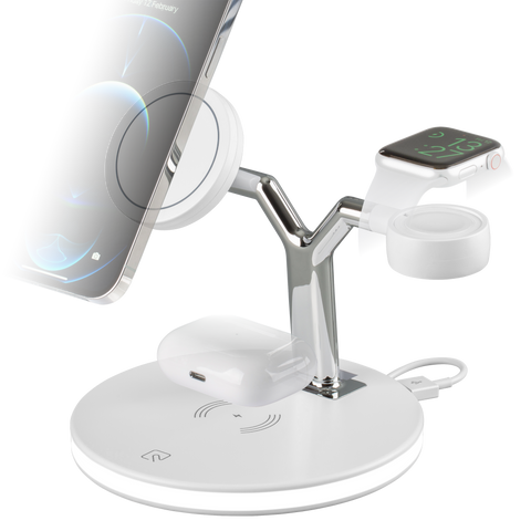 Betacom MageSafe 3-1 iPhone 16 iWatch AirPods Qi charging Dock White