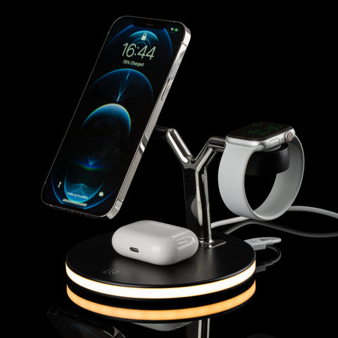 Betacom MageSafe 3-1 iPhone 16 iWatch AirPods Qi charging Dock Black